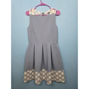 Closet London Women's Size 10 Blue White Polka Dot Lace Sleeveless Mini Dress